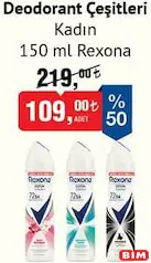 REXONA DEODORANT ÇEŞİTLERİ KADIN 150 ML fiyat ve kampanya bilgisi